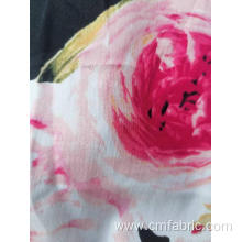 cotton rayon sateen spandex printed fabric
